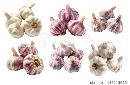 Ripe creole garlic bulb isolated on a white background 133213656