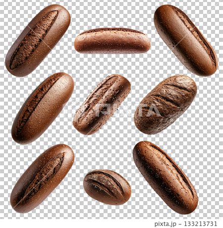 Set of Chocolate Pumpernickel bread loaf, isolated on white transparent background, concept of delicious dessert Set of Chocolate Pumpernickel bread loaf, isolated on white transparent background, concept of delicious dessert 133213731