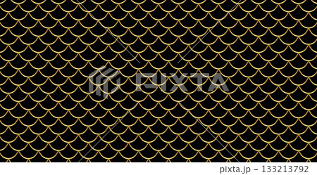 Fish scale pattern. Gold mermaid skin texture background. Repeating seascape pattern. 133213792