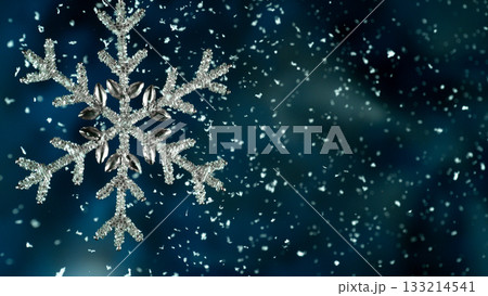 Christmas Decoration with Colored Shiny Star and Glitters , Close-up Christmas Decoration with Colored Shiny Star and Glitters , Close-up 133214541