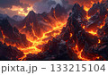 燃え上がるマグマの炎のテクスチャ7 133215104