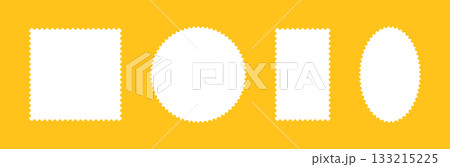 Postage stamp frames template. Set of empty borders, backdrops for postcards, letters. Rectangular, circle blank vintage stamps. Tags, labels, coupons, boxes with curvy, wiggly, wavy perforated edges. Postage stamp frames template. Set of empty borders, backdrops for postcards, letters. Rectangular, circle blank vintage stamps. Tags, labels, coupons, boxes with curvy, wiggly, wavy perforated edges. 133215225