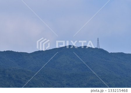 Close-up of the mountains with blue sky. Nature scene. 133215468