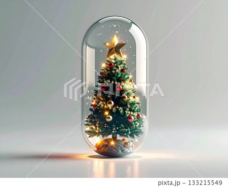 クリスマスツリーが入ったカプセルトイ クリスマスツリーが入ったカプセルトイ 133215549