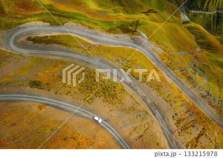 Abano Pass road in Tusheti, Georgia, 133215978