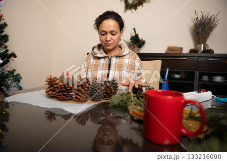 Christmas Crafting With Pinecones At Home: Cozy Family Holiday Project 133216090