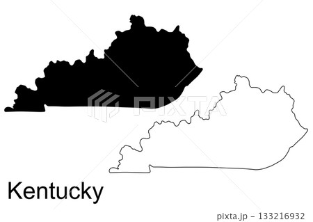 Kentucky State Map Outline and Solid Silhouette on White Background image photo Kentucky State Map Outline and Solid Silhouette on White Background image photo 133216932