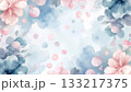 花と水玉の水彩画背景素材 133217375