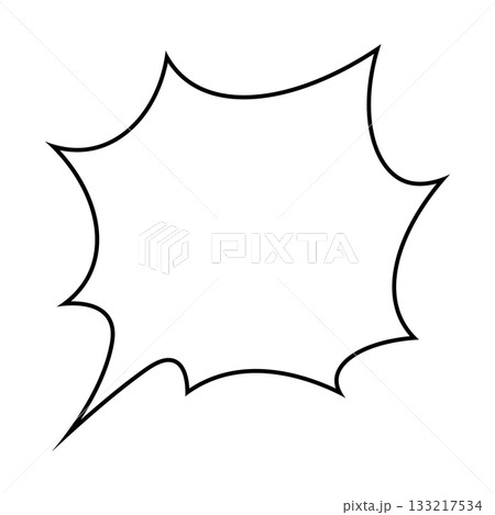 シンプルな吹き出しのイラスト　とげとげ 133217534