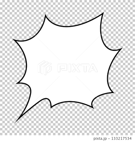 シンプルな吹き出しのイラスト　とげとげ 133217534