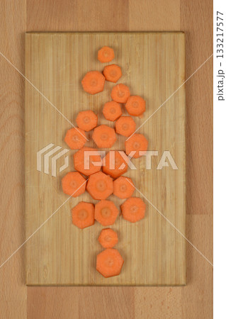 Round slices of carrot Round slices of carrot 133217577