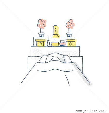 枕飾りとご遺体 枕飾りとご遺体 133217640