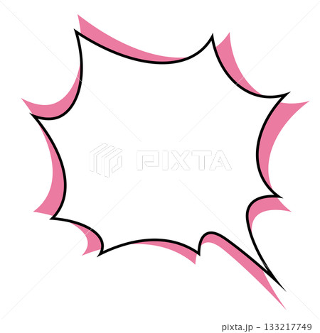 シンプルな吹き出しのイラスト　とげとげ 133217749