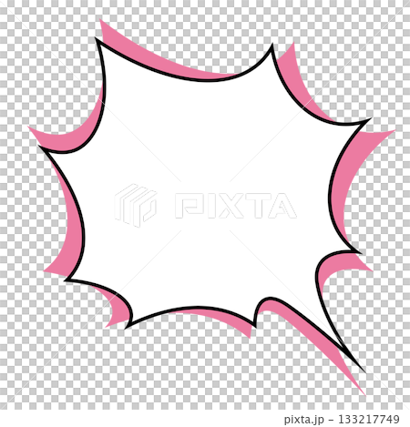 シンプルな吹き出しのイラスト　とげとげ 133217749