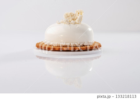 Sweet cake on the white surface Sweet cake on the white surface 133218113