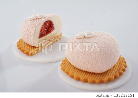 Delicious cake against white background 133218151