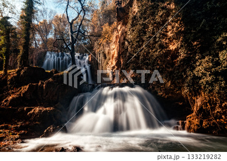 Autumn waterfall in Monasterio de Piedra Zaragoza Spain Autumn waterfall in Monasterio de Piedra Zaragoza Spain 133219282