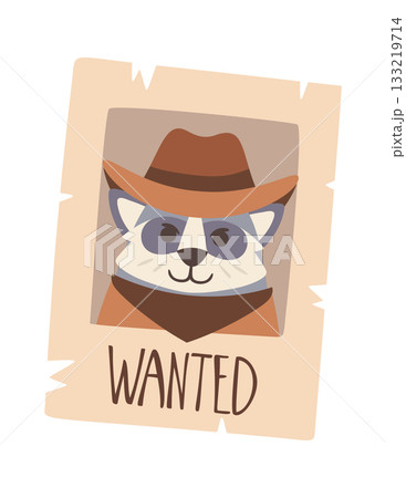 Raccoon bandit wanted poster design Raccoon bandit wanted poster design 133219714