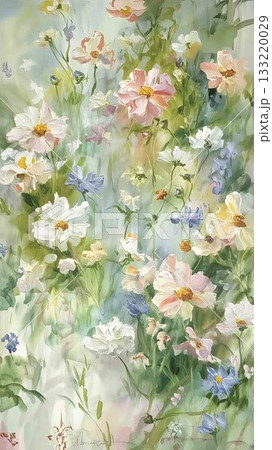 Soft Pastel Patterns with Florals Fruits and Cute Motifs for Notebook Designs Soft Pastel Patterns with Florals Fruits and Cute Motifs for Notebook Designs 133220029