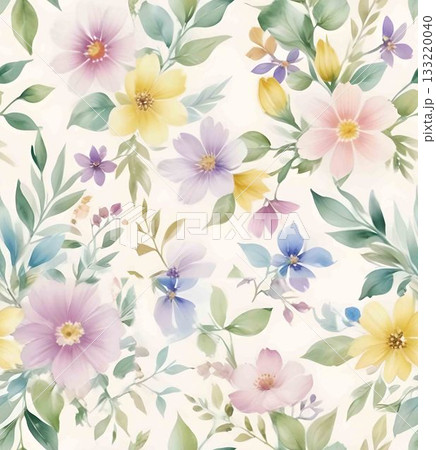 Soft Pastel Patterns with Florals Fruits and Cute Motifs for Notebook Designs Soft Pastel Patterns with Florals Fruits and Cute Motifs for Notebook Designs 133220040