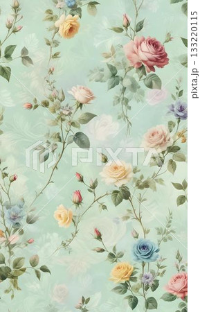 Soft Pastel Patterns with Florals Fruits and Cute Motifs for Notebook Designs 133220115