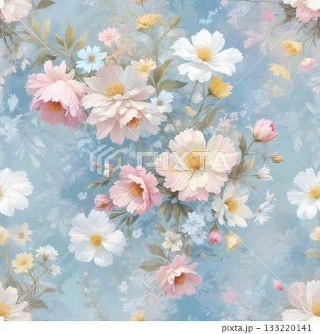 Soft Pastel Patterns with Florals Fruits and Cute Motifs for Notebook Designs 133220141