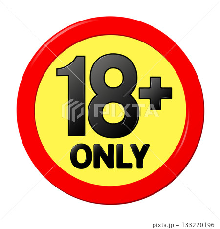 18 plus only sign isolated on white backgroundのイラスト素材 [133220196] - PIXTA