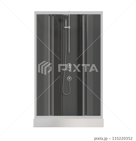 shower cabin isolated on transparent background, 3D illustration, cg render 133220352
