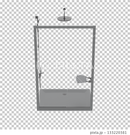 shower cabin isolated on transparent background, 3D illustration, cg render shower cabin isolated on transparent background, 3D illustration, cg render 133220381