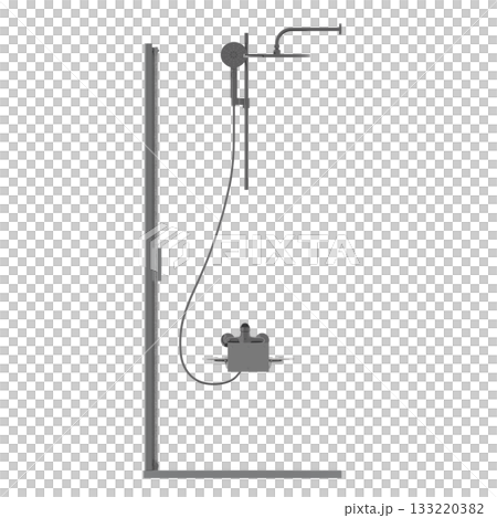 shower cabin isolated on transparent background, 3D illustration, cg render shower cabin isolated on transparent background, 3D illustration, cg render 133220382