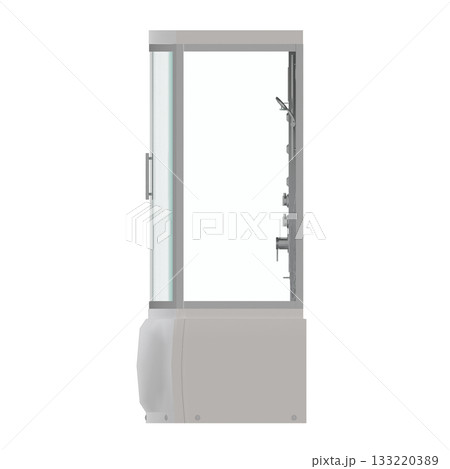shower cabin isolated on transparent background, 3D illustration, cg render 133220389