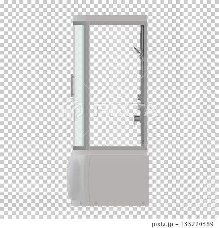 shower cabin isolated on transparent background, 3D illustration, cg render 133220389