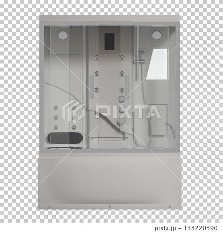 shower cabin isolated on transparent background, 3D illustration, cg render 133220390