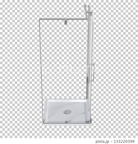 shower cabin isolated on transparent background, 3D illustration, cg render 133220399