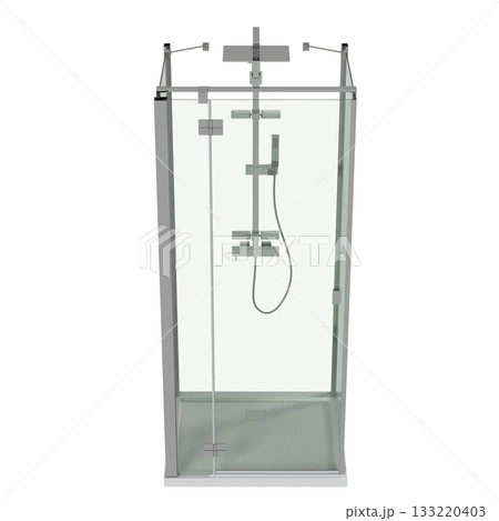 shower cabin isolated on transparent background, 3D illustration, cg render shower cabin isolated on transparent background, 3D illustration, cg render 133220403