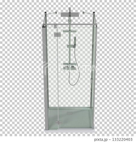 shower cabin isolated on transparent background, 3D illustration, cg render shower cabin isolated on transparent background, 3D illustration, cg render 133220403