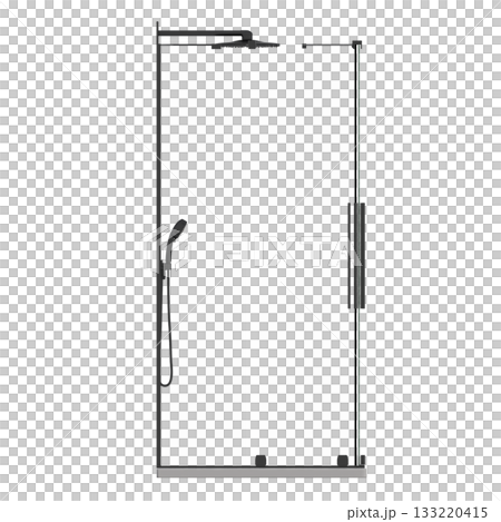 shower cabin isolated on transparent background, 3D illustration, cg render shower cabin isolated on transparent background, 3D illustration, cg render 133220415