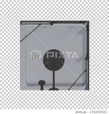 shower cabin isolated on transparent background, 3D illustration, cg render 133220416