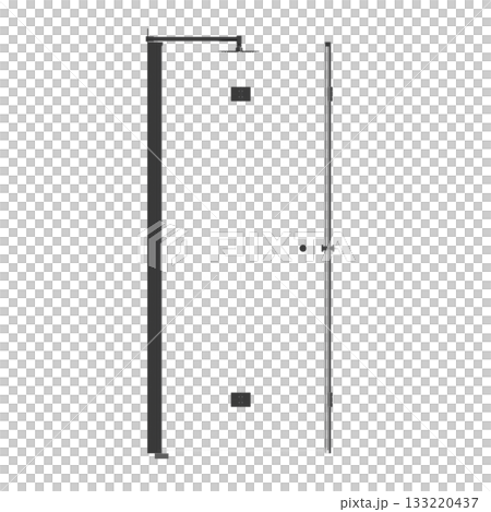 shower cabin isolated on transparent background, 3D illustration, cg render 133220437