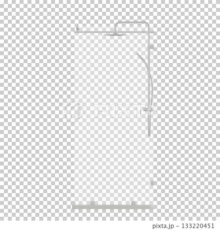 shower cabin isolated on transparent background, 3D illustration, cg render 133220451