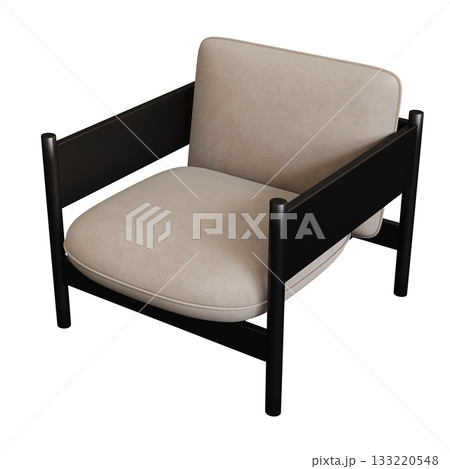 armchair isolate on a transparent background, comfortable furniture for home interior, 3D illustration, cg render armchair isolate on a transparent background, comfortable furniture for home interior, 3D illustration, cg render 133220548