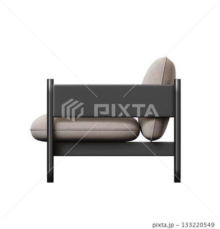 armchair isolate on a transparent background, comfortable furniture for home interior, 3D illustration, cg render armchair isolate on a transparent background, comfortable furniture for home interior, 3D illustration, cg render 133220549
