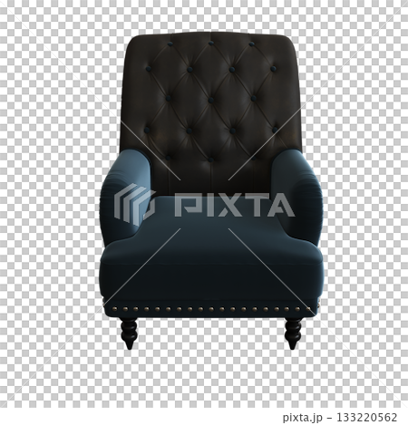 armchair isolate on a transparent background, comfortable furniture for home interior, 3D illustration, cg render 133220562