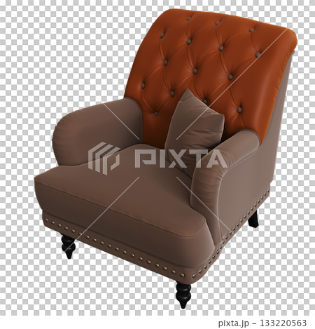 armchair isolate on a transparent background, comfortable furniture for home interior, 3D illustration, cg render armchair isolate on a transparent background, comfortable furniture for home interior, 3D illustration, cg render 133220563