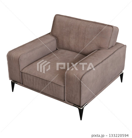 armchair isolate on a transparent background, comfortable furniture for home interior, 3D illustration, cg render armchair isolate on a transparent background, comfortable furniture for home interior, 3D illustration, cg render 133220594