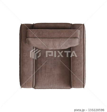 armchair isolate on a transparent background, comfortable furniture for home interior, 3D illustration, cg render 133220596