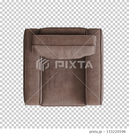 armchair isolate on a transparent background, comfortable furniture for home interior, 3D illustration, cg render 133220596