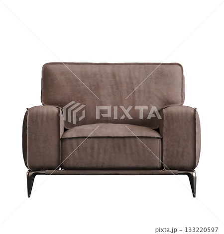 armchair isolate on a transparent background, comfortable furniture for home interior, 3D illustration, cg render 133220597