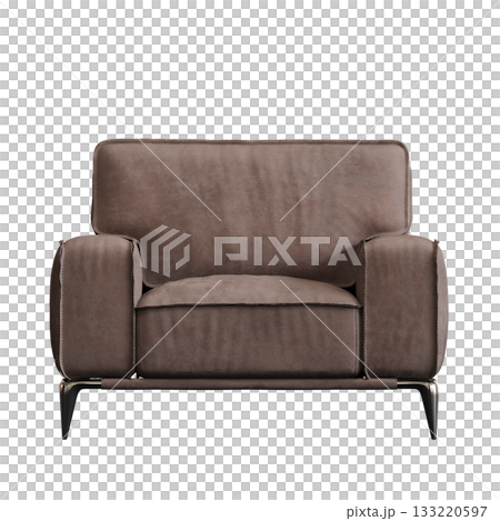armchair isolate on a transparent background, comfortable furniture for home interior, 3D illustration, cg render 133220597