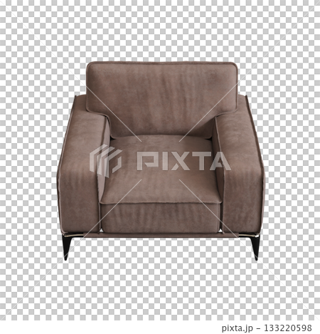 armchair isolate on a transparent background, comfortable furniture for home interior, 3D illustration, cg render 133220598